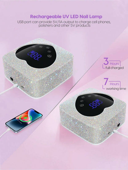 Nail Drying Lamp With Built-In Battery, Cordless UV LED Nail Lamp, Suitable For All Gel Professional Nail Equipment Tools