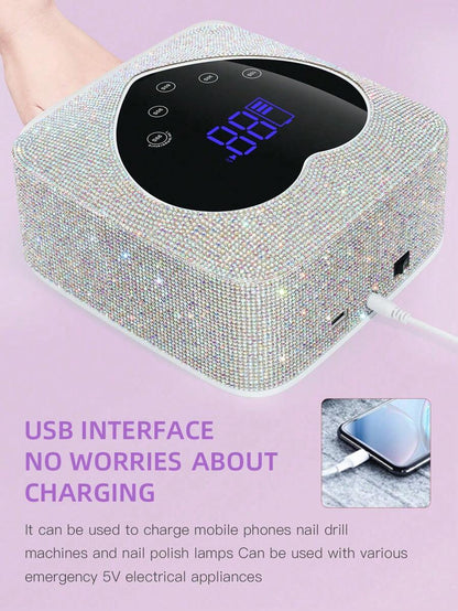 Nail Drying Lamp With Built-In Battery, Cordless UV LED Nail Lamp, Suitable For All Gel Professional Nail Equipment Tools
