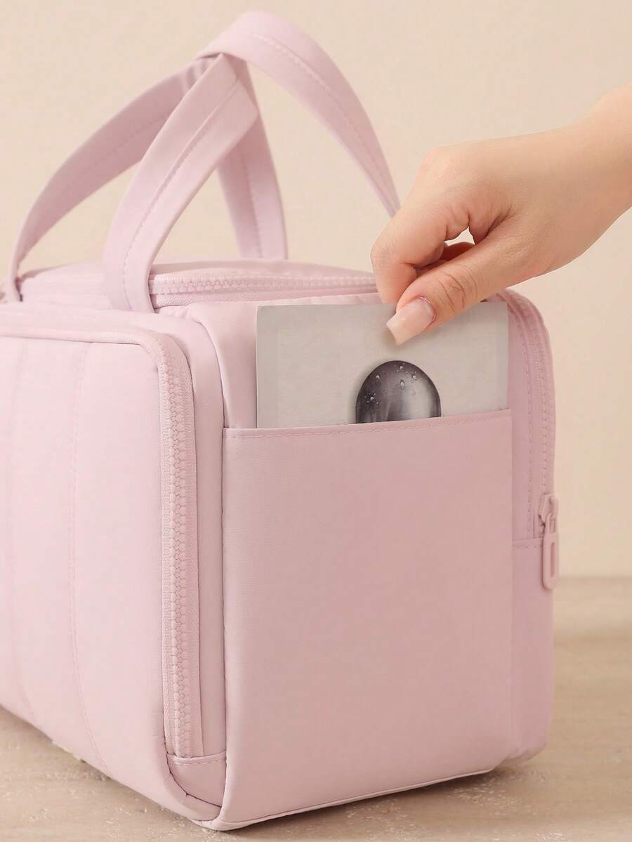 Multi-Pocket Large Capacity Fluffy Makeup Bag Multifunctional Women's, Make Up Bag, Travel Bag, Portable, Lightweight, Durable, Stylish, For Home, Aesthetic