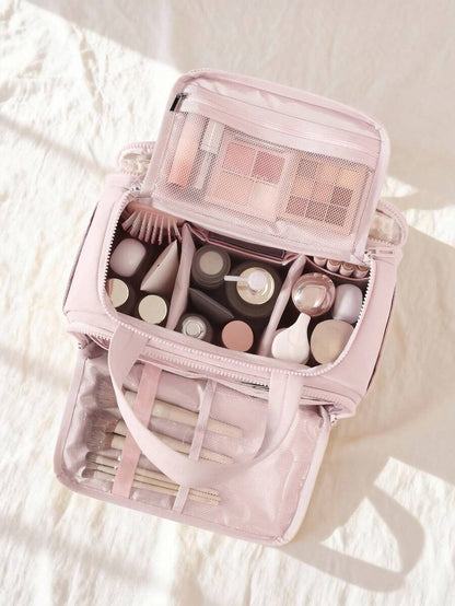 Multi-Pocket Large Capacity Fluffy Makeup Bag Multifunctional Women's, Make Up Bag, Travel Bag, Portable, Lightweight, Durable, Stylish, For Home, Aesthetic
